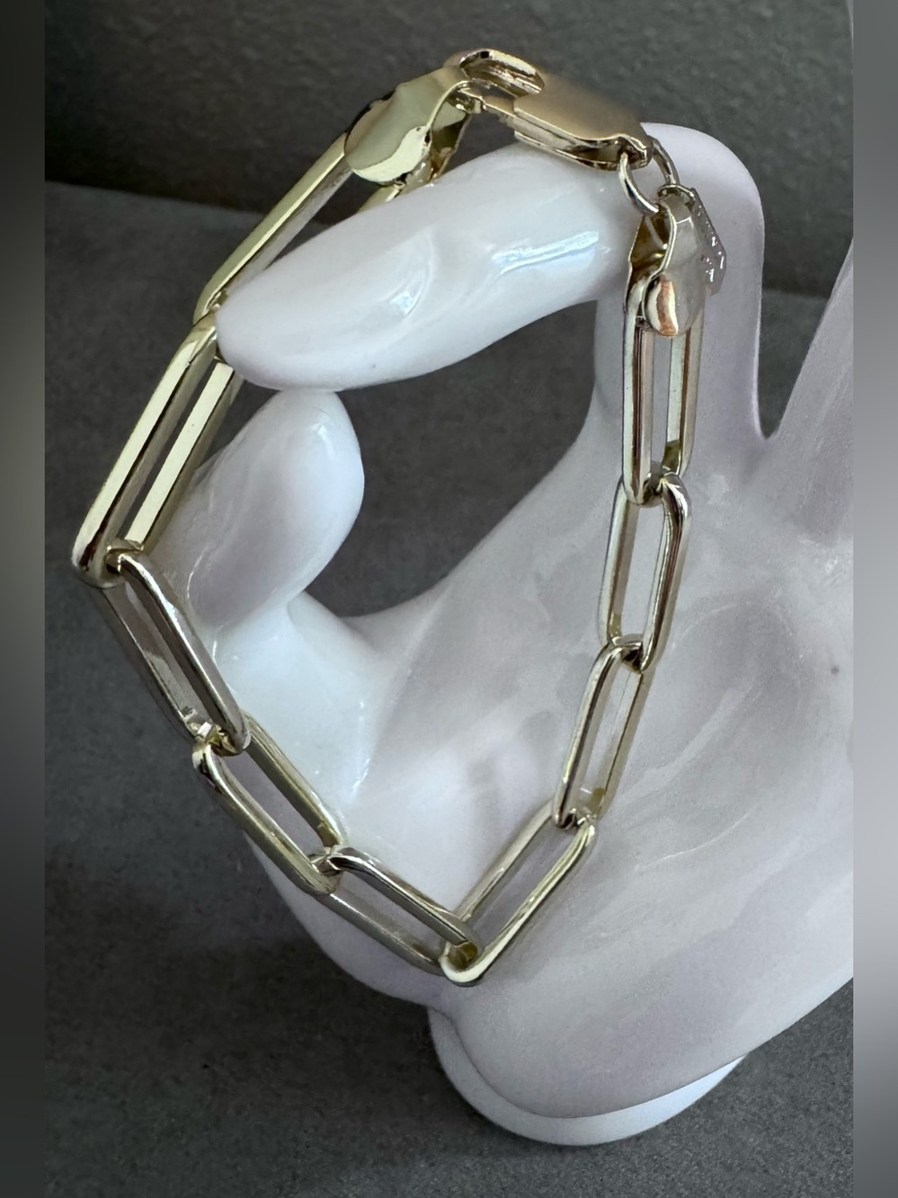 Melinda Maria Gold Tone Paperclip Link Bracelet - Picture 2 of 6